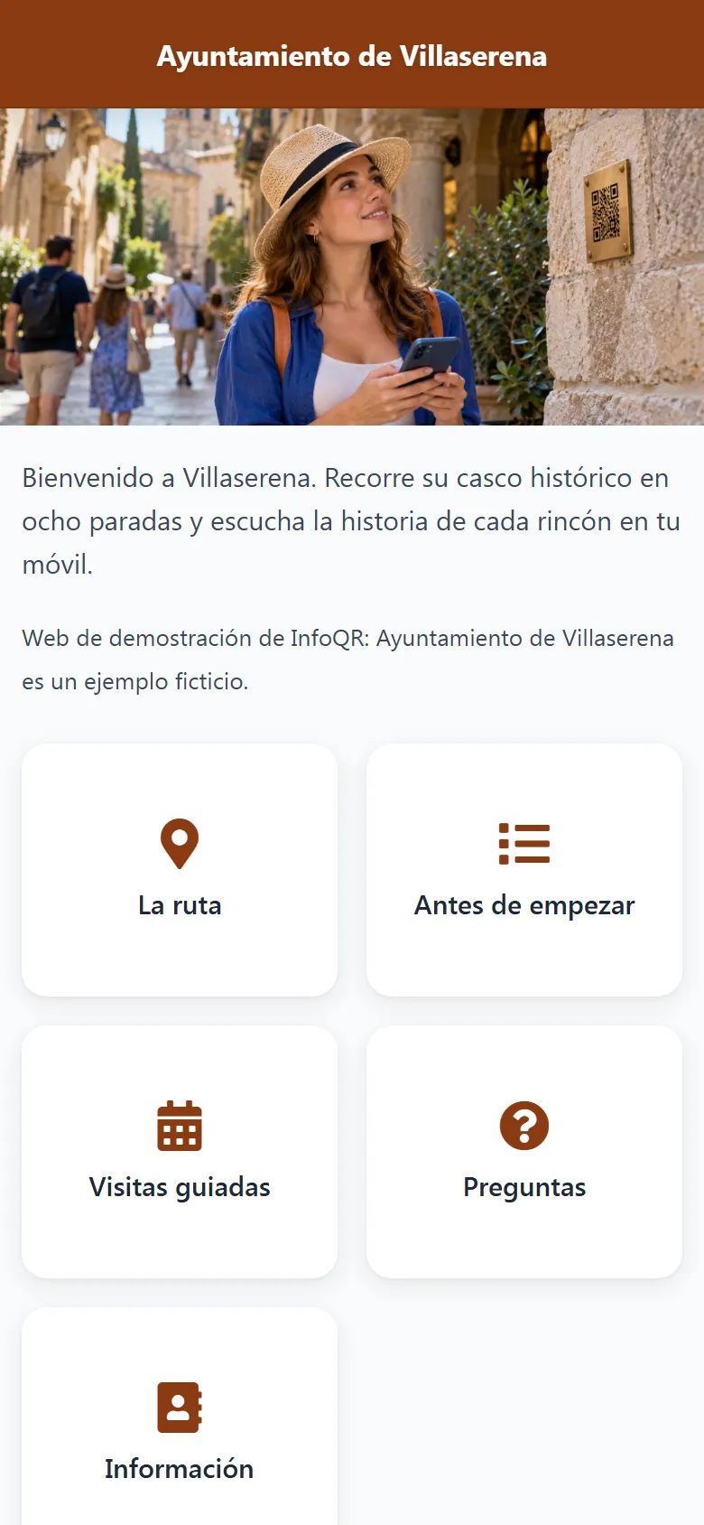 Captura de la portada de Ayuntamiento de Villaserena en el móvil